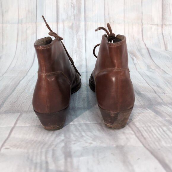 Frye Brown Leather Lace-Up Ankle Boots – Women’s Size 7.5M - Picture 4 of 11